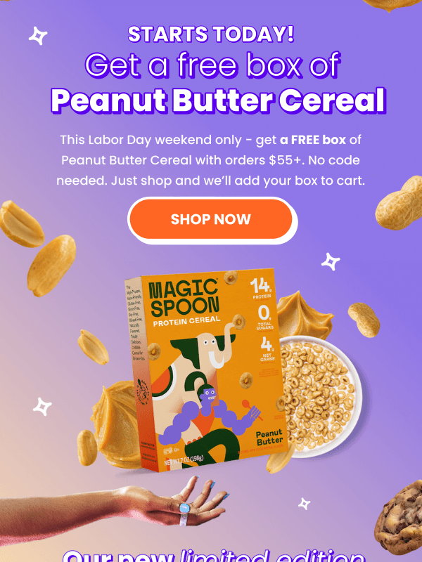 Newsletter preview: FREE Peanut Butter cereal for Labor Day!