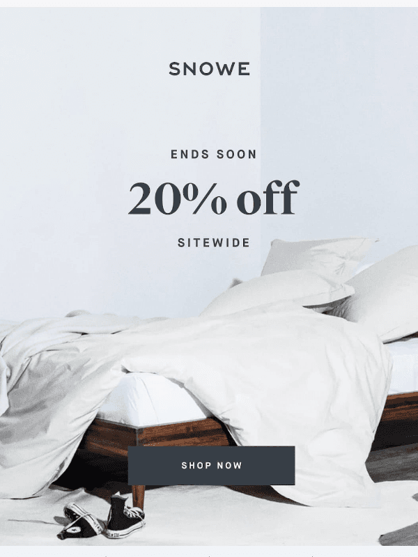Newsletter preview: 20% off sitewide is ending soon