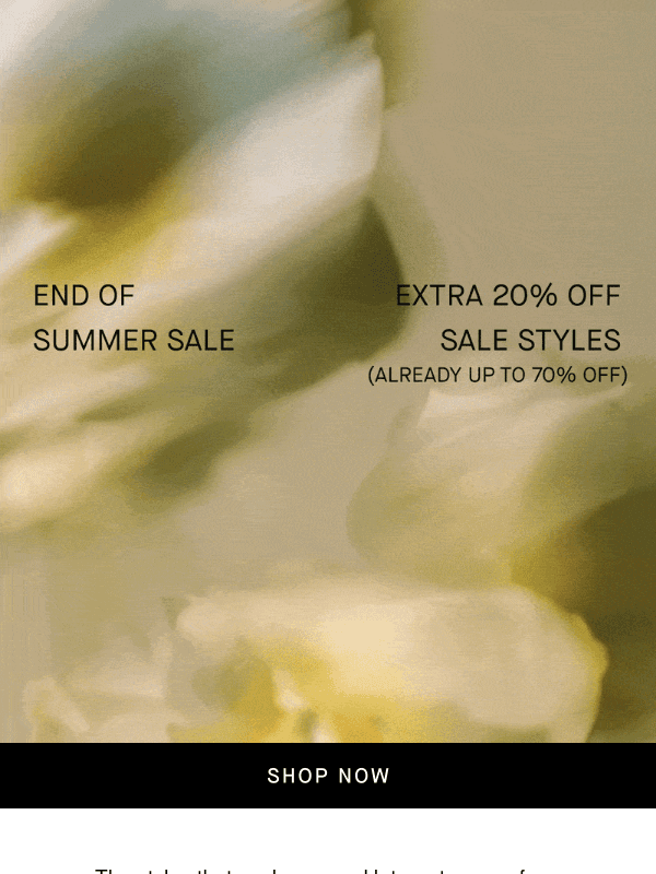 Newsletter preview: Extra 20% Off All Year Sale Styles