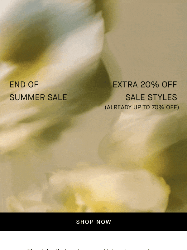 Newsletter preview: Extra 20% Off Wear Now Styles