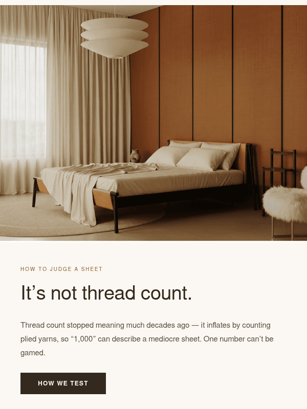 Newsletter preview: Thread count can be gamed. This can't.