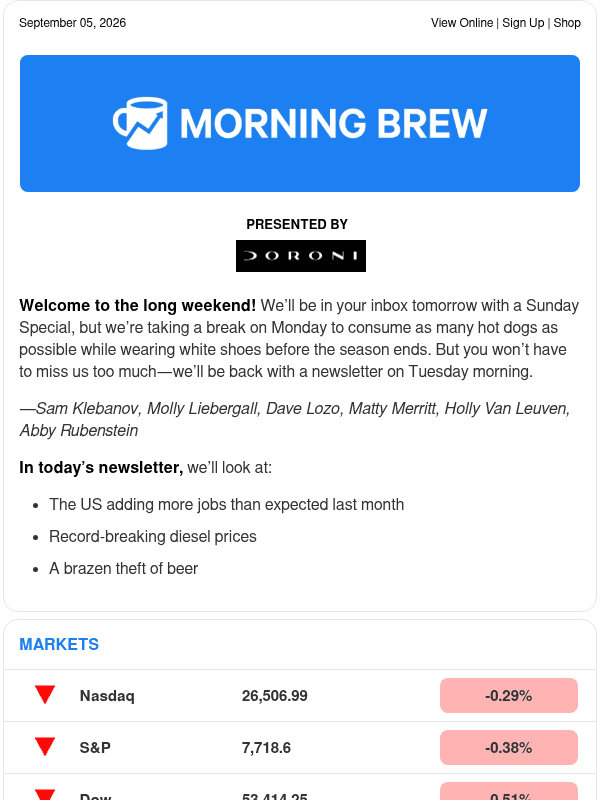 Newsletter preview: ☕ Hot jobs summer