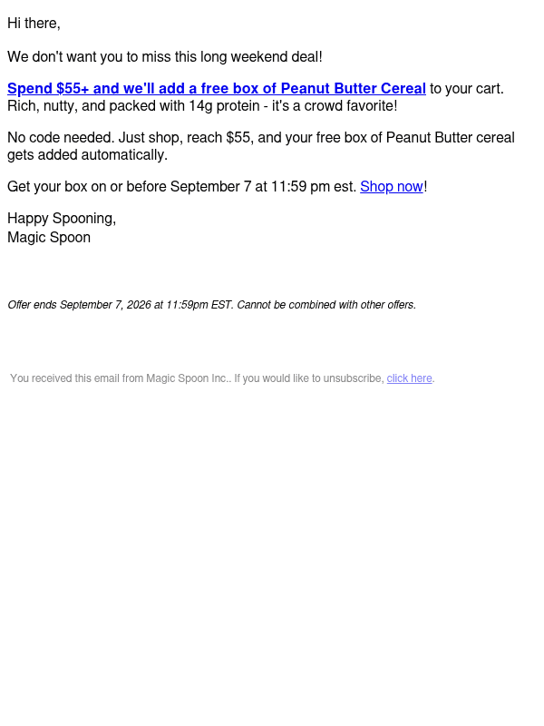 Newsletter preview: Last few days for free Peanut Butter Cereal 🥜