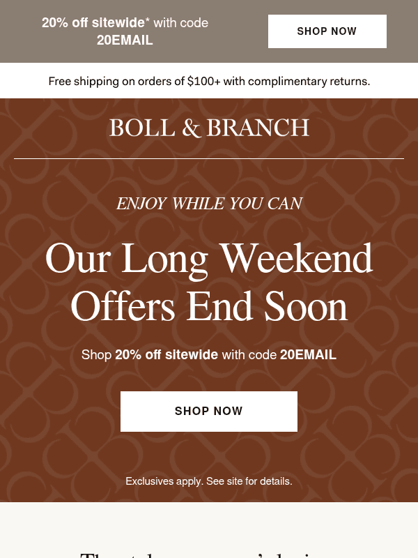 Newsletter preview: The long weekend sale is ending soon