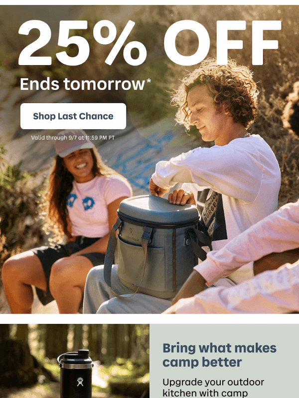 Newsletter preview: 25% off your camp setup