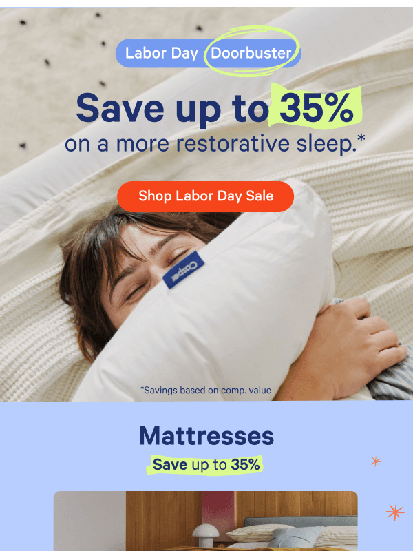 Newsletter preview: Save up to 35% on restorative sleep.*