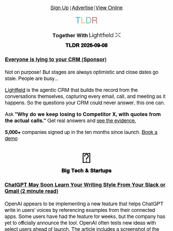 Newsletter preview: ChatGPT writing styles ✍️ , ByteDance AI 📱, how agents test 👨‍💻