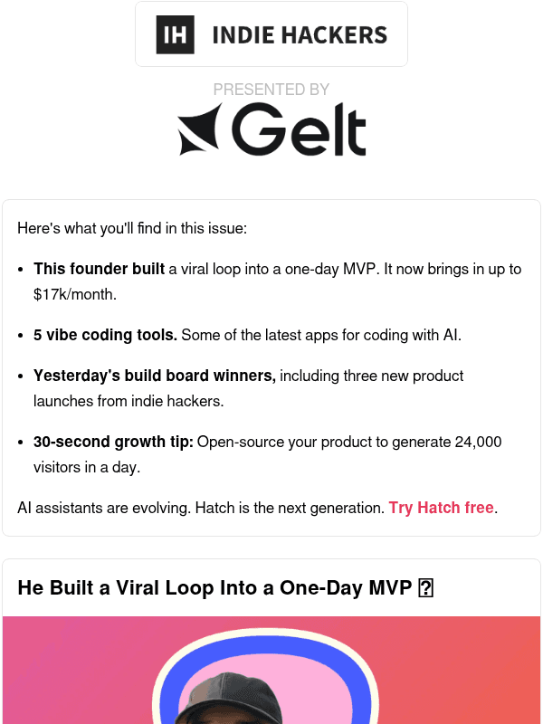 Newsletter preview: 🗞️ What's New: $17k after 3 failed projects, open source for 24k visitors, clear thinking in the AI era