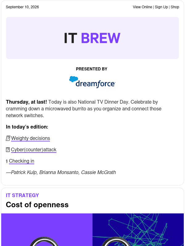 Newsletter preview: ☕ Open for business
