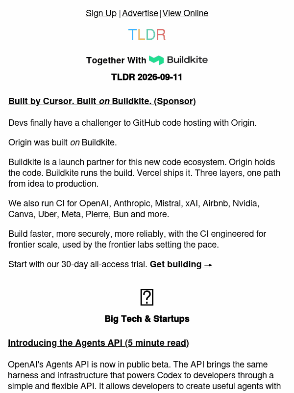 Newsletter preview: OpenAI Agents API 🤖, open model adoption 📈, sharded Postgres 🧑‍💻