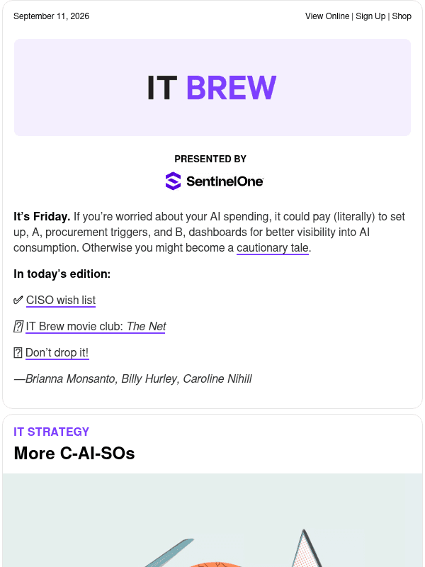 Newsletter preview: ☕ Wanted: AI-native CISOs