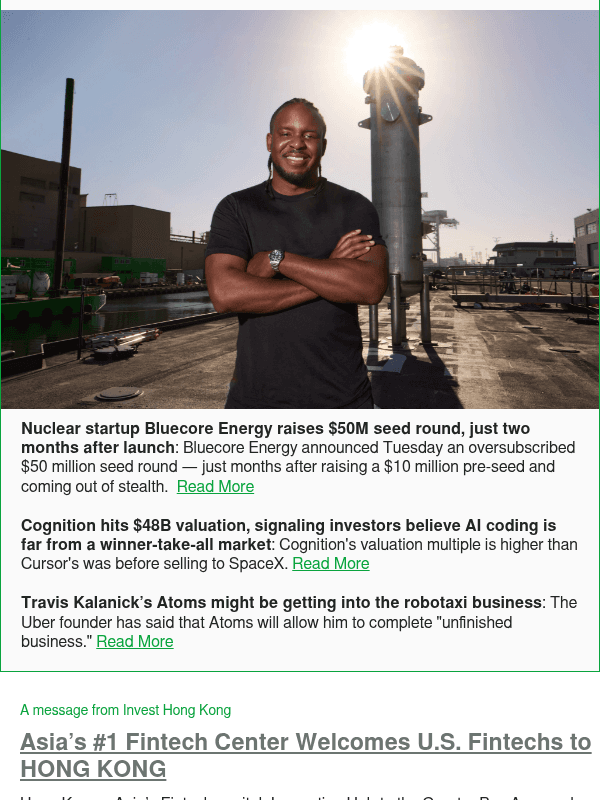 Newsletter preview: Nuclear startup Bluecore Energy raises $50M seed round, just two months after launch