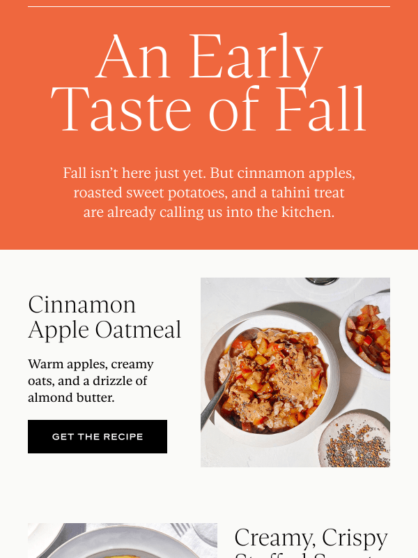 Newsletter preview: Something Warm. Something Sweet.