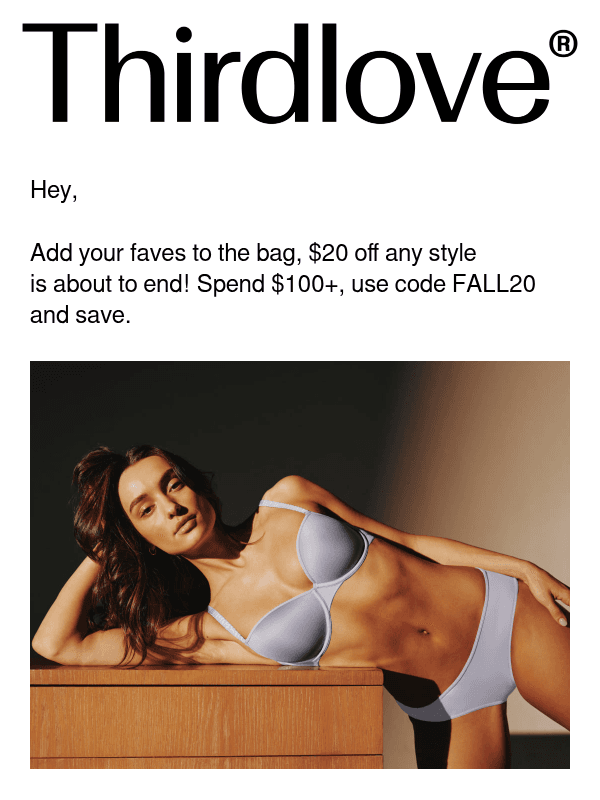 Newsletter preview: Don’t miss out on $20 off $100+