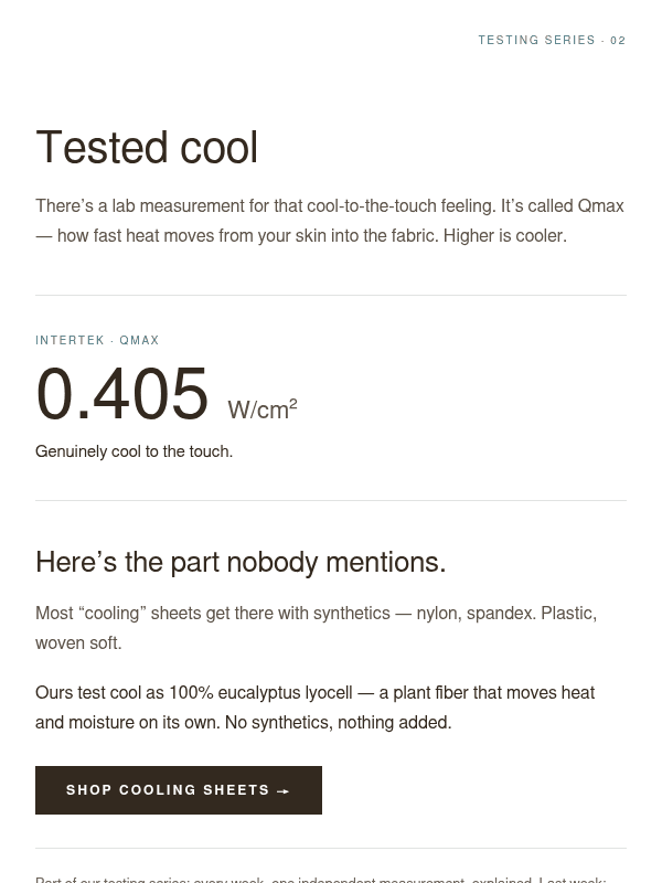 Newsletter preview: How cool? We had a lab measure it