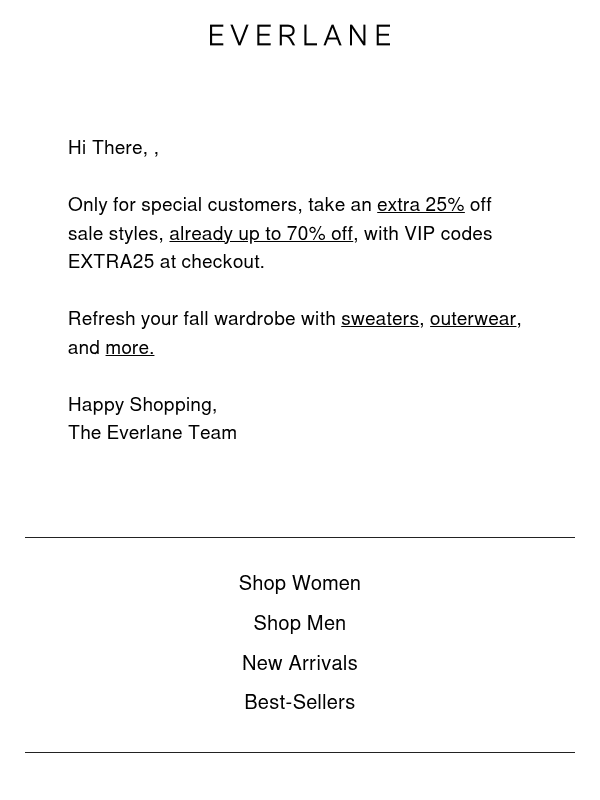 Newsletter preview: Make It an Extra 25% Off