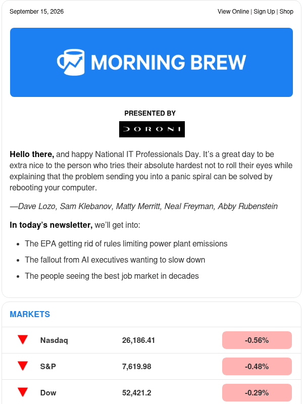 Newsletter preview: ☕️ Smokin'