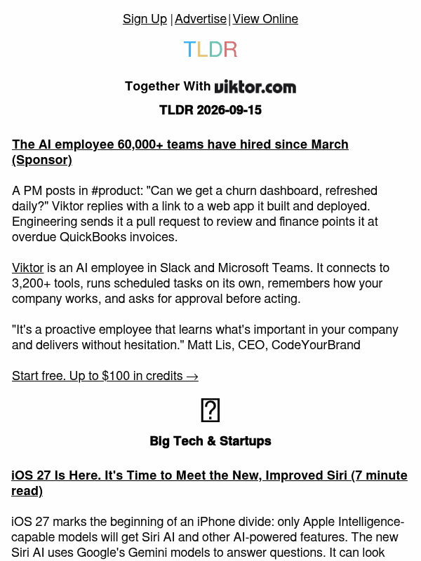 Newsletter preview: Siri AI 📱, Zuckerberg profile 🧍‍♂️, Xcode 27 👨‍💻