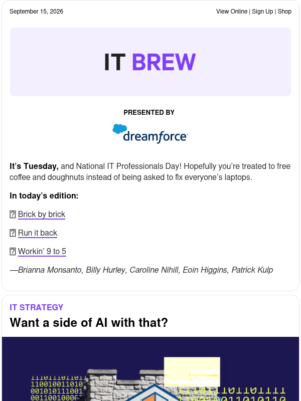 Newsletter preview: ☕ Inside the castle