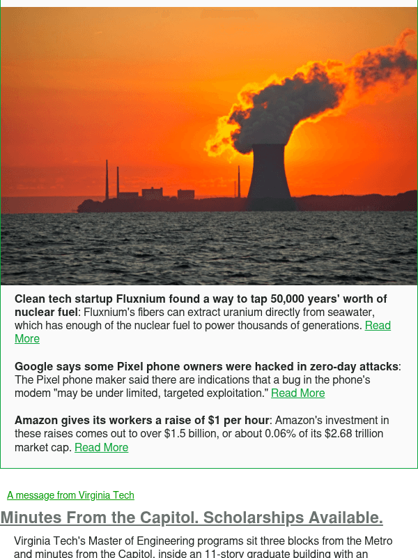 Newsletter preview: Clean tech startup Fluxnium found a way to tap 50,000 years' worth of nuclear fuel