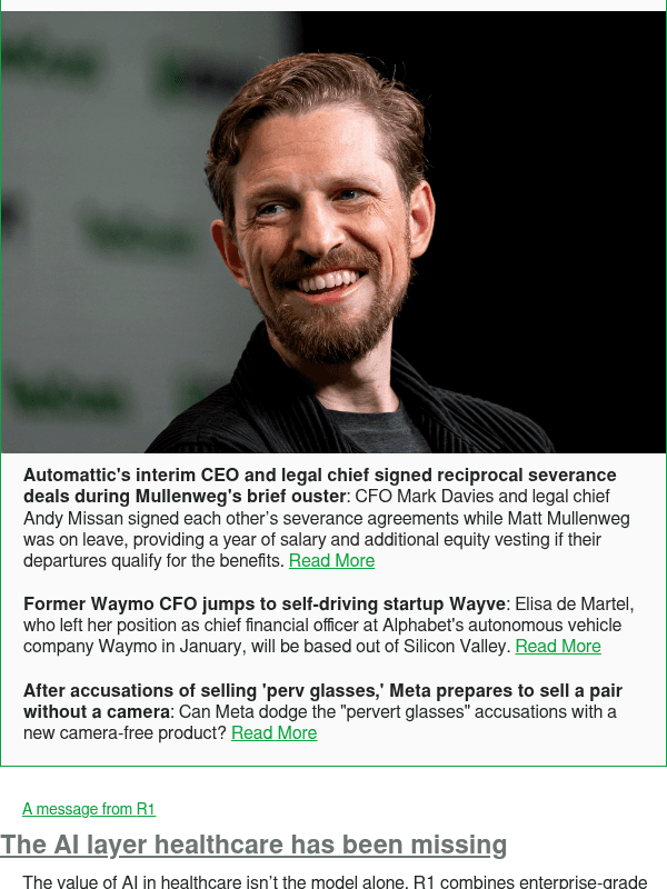 Newsletter preview: Automattic's interim CEO and legal chief signed reciprocal severance deals during Mullenweg's brief ouster