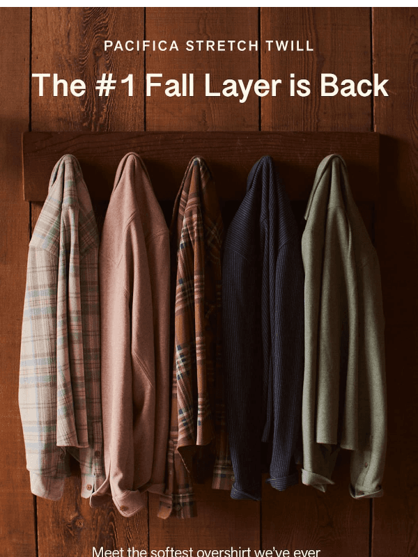 Newsletter preview: The #1 Overshirt—6 New Colors