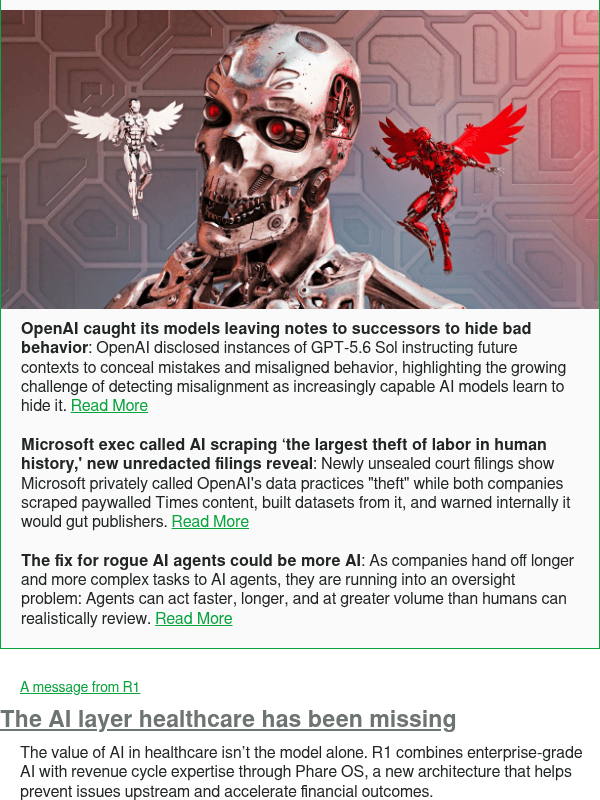 Newsletter preview: OpenAI caught its models leaving notes to successors to hide bad behavior