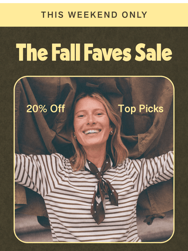 Newsletter preview: 20% Off Starts Right…NOW.