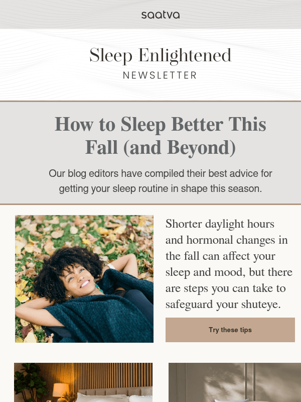 Newsletter preview: Fall Into a Better Sleep Routine