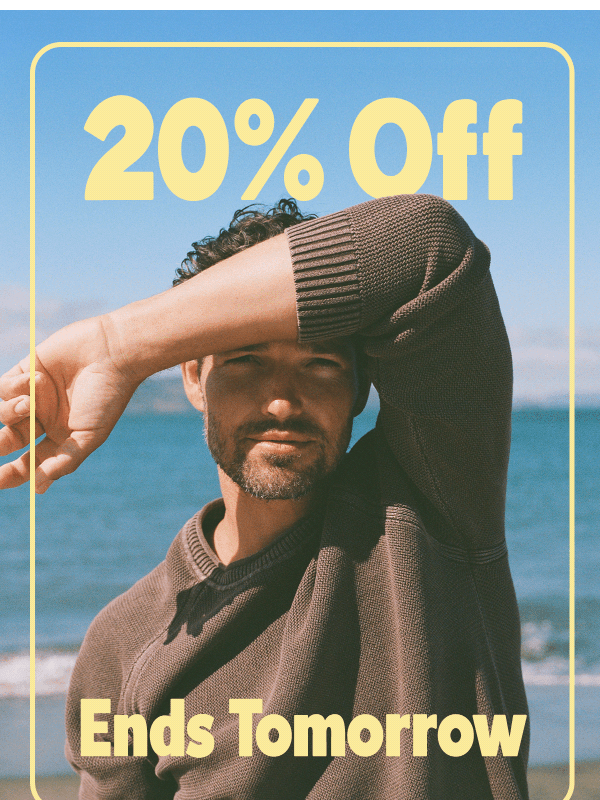 Newsletter preview: 20% Off Ends…Extremely Soon