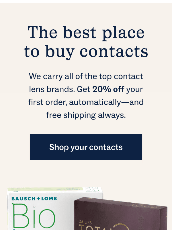 Newsletter preview: How does 20% off contacts sound?