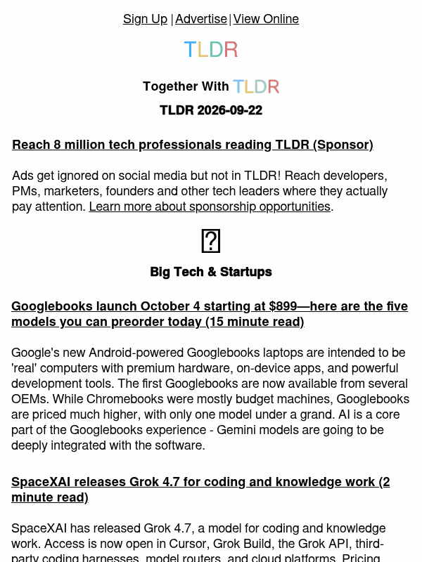 Newsletter preview: Googlebooks 💻, Grok 4.7 🤖, Google infiltrates hackers 👨‍💻