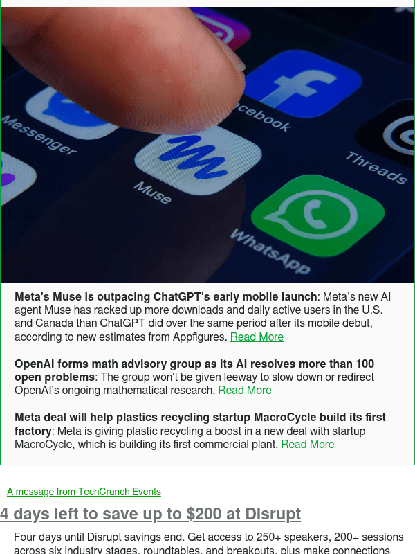 Newsletter preview: Meta's Muse is outpacing ChatGPT’s early mobile launch