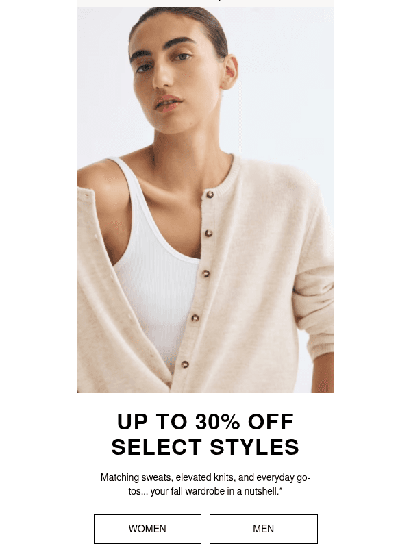 Newsletter preview: Freshly picked & up to 30% off