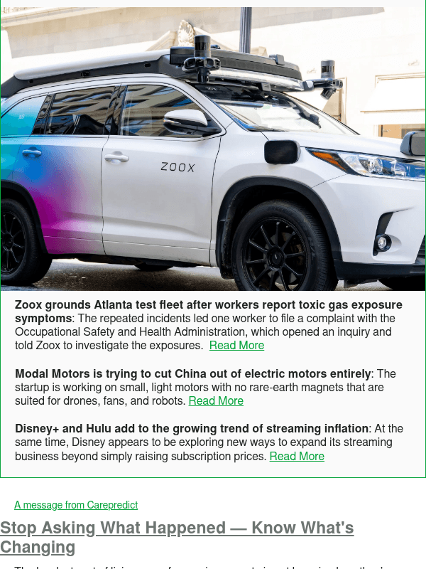 Newsletter preview: Zoox grounds Atlanta test fleet after workers report toxic gas exposure symptoms