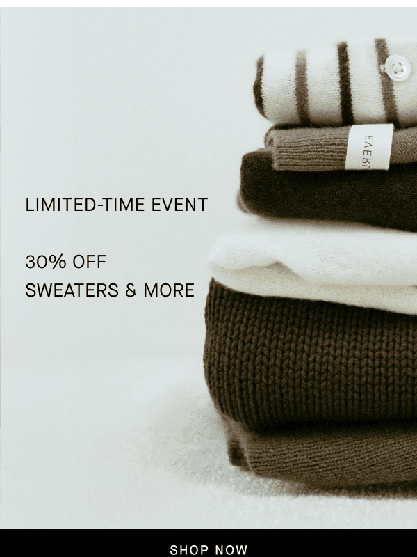 Newsletter preview: 30% Off Sweaters & More Starts Today