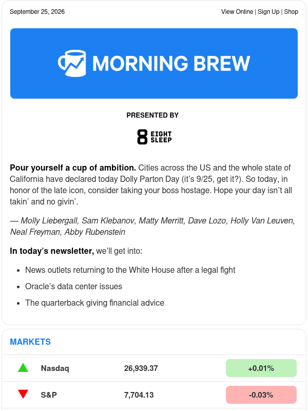 Newsletter preview: ☕️ Bob vs. Bob