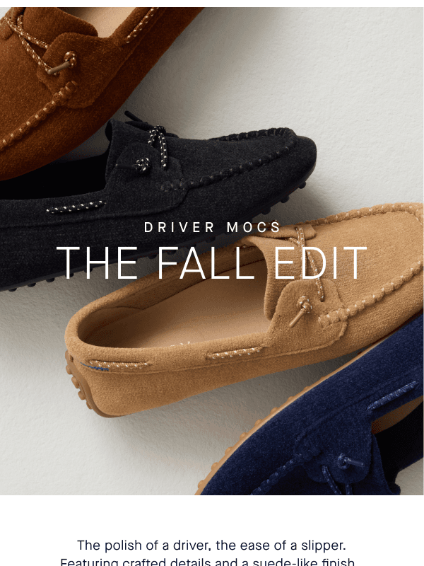 Newsletter preview: New to the Fall Edit: Driver Mocs