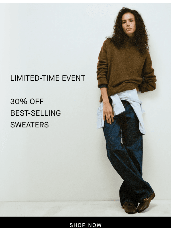 Newsletter preview: Fan-Favorite Sweaters at 30% Off