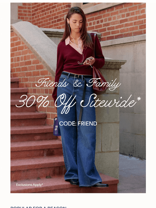 Newsletter preview: Bestselling denim, now 30% off