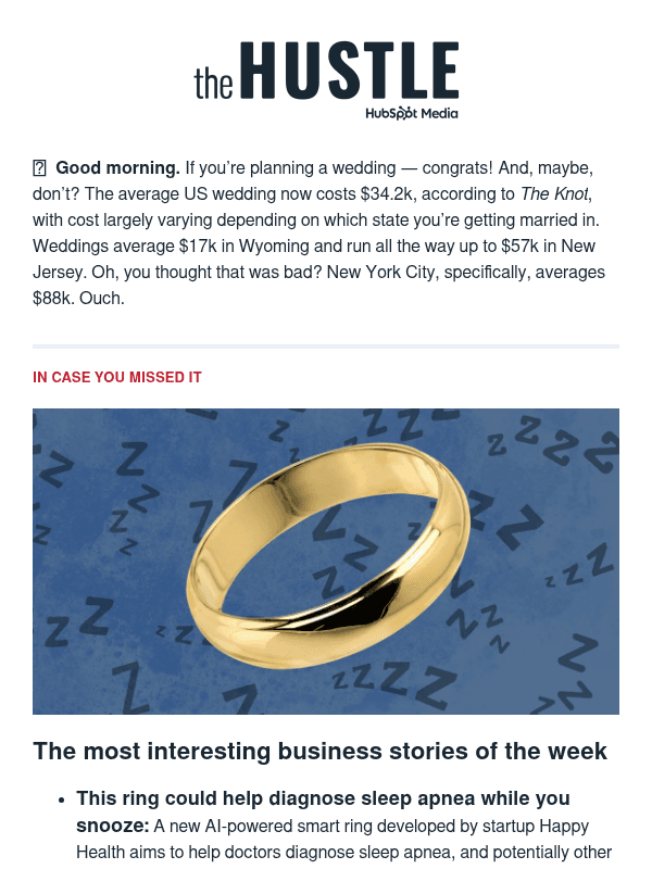 Newsletter preview: 😴  Sleep has a nice ring to it