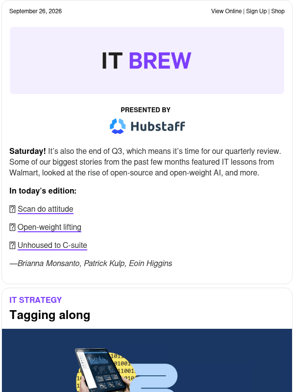 Newsletter preview: ☕ Shelf aware