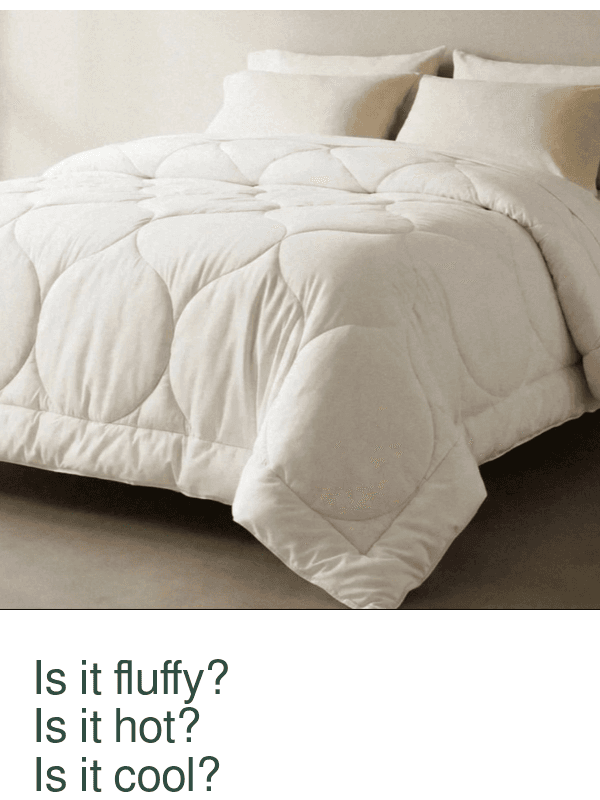 Newsletter preview: How actual customers rate the Cloud Comforter on fluffiness, warmth & breathability