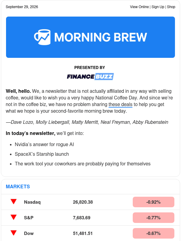 Newsletter preview: ☕ In orbit