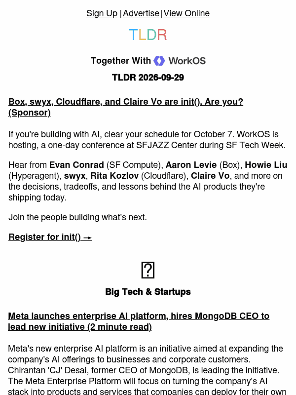 Newsletter preview: SpaceX reaches orbit 🚀, Meta poaches MongoDB CEO 💼, unread code 👨‍💻