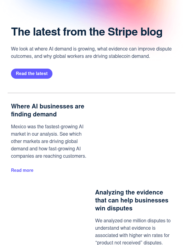 Newsletter preview: What’s new on the Stripe blog