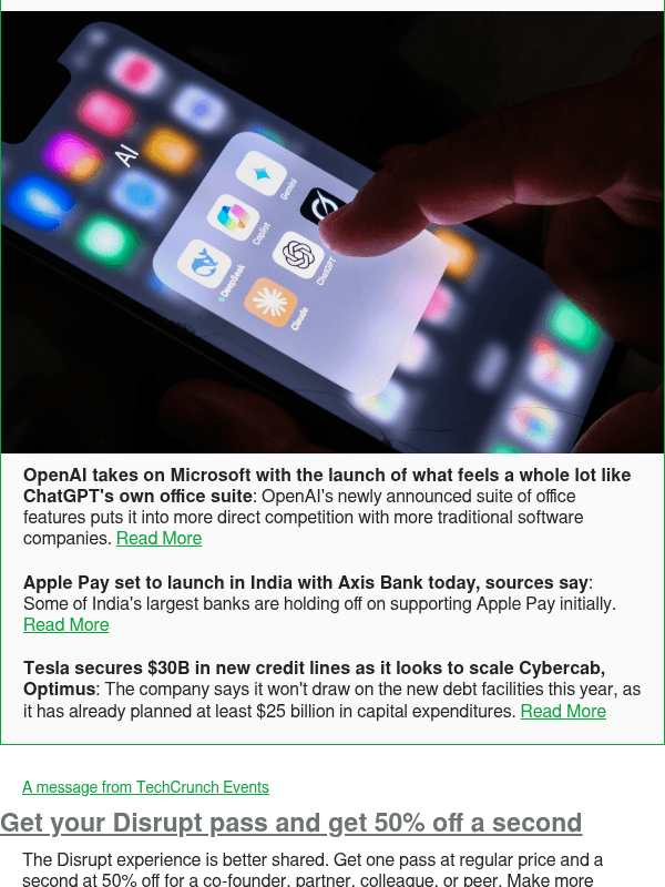 Newsletter preview: OpenAI takes on Microsoft with the launch of what feels a whole lot like ChatGPT's own office suite