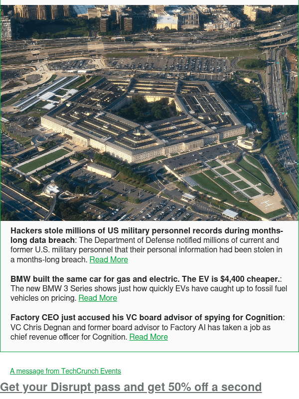 Newsletter preview: Hackers stole millions of US military personnel records during months-long data breach
