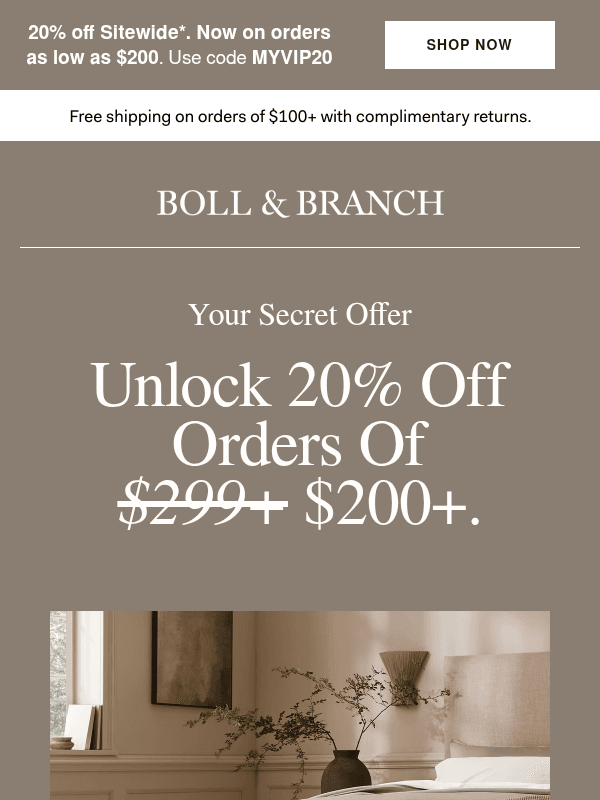 Newsletter preview: 🤫 Secret offer: 20% off $200+