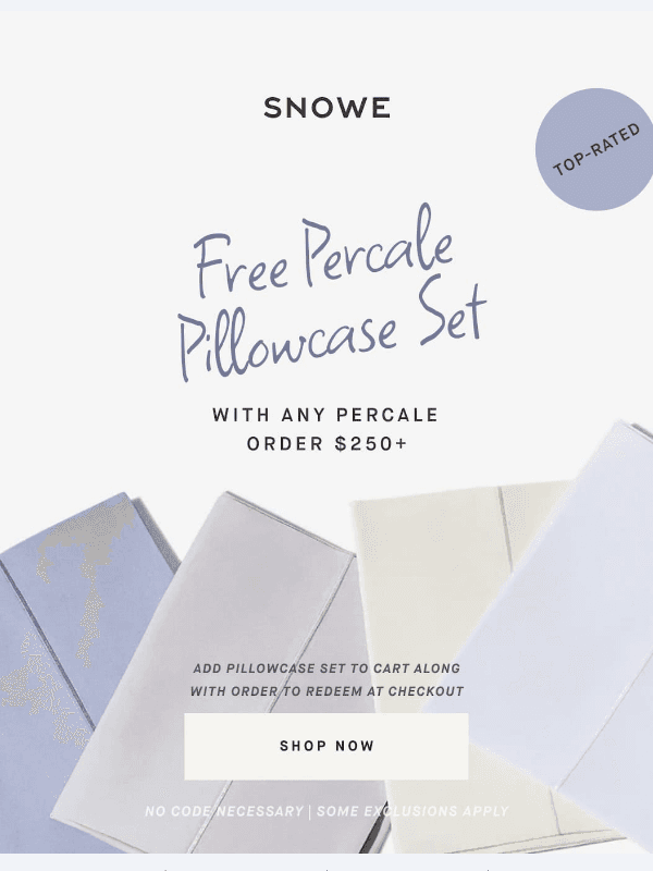 Newsletter preview: Buy Percale, get Percale for free